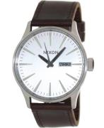 Nixon Herrklocka A1051113-00 The Sentry Leather Silverfärgad/Läder