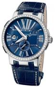 Ulysse Nardin Herrklocka 243-00B-43 Dual Time Blå/Läder Ø43 mm