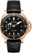 Panerai Herrklocka PAM00974 Luminor Svart/Läder Ø42 mm