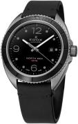 Edox Herrklocka 80118-357NG-N1 North Sea Svart/Läder Ø43 mm