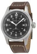 Hamilton Herrklocka H70625533 Khaki Svart/Läder Ø44 mm