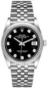 Rolex Damklocka 126234-0027 Datejust 36 Svart/Stål Ø36 mm