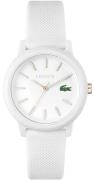 Lacoste 12.12 Damklocka 2001211 Vit/Gummi Ø36 mm