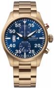 Glycine Herrklocka GL0360 Airpilot Chrono Blå/Guldtonat stål Ø44 mm