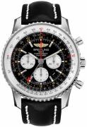 Breitling Herrklocka AB0441211B1X1 Navitimer Gmt Svart/Läder Ø48 mm