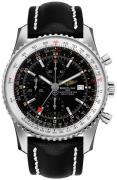 Breitling Herrklocka A24322121B1X1 Navitimer World Svart/Läder Ø46