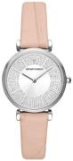 Emporio Armani Damklocka AR11543 Gianni T-bar Silverfärgad/Läder