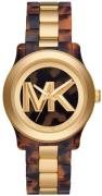 Michael Kors Damklocka MK7354 Runway Brun/Guldtonat stål Ø38 mm