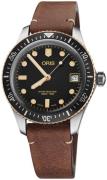 Oris Herrklocka 01 733 7747 4354-07 5 17 45 Diving Svart/Läder Ø36