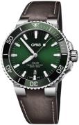 Oris Herrklocka 01 733 7730 4157-07 5 24 10EB Diving Grön/Läder