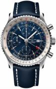 Breitling Herrklocka A24322121C2X1 Navitimer Gmt Blå/Läder Ø46 mm