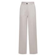 Forte Forte Wide Trousers Beige, Dam