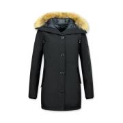 TheBrand Canada Lång Vinterjacka - Parka Sidofickor Kvinnor - 505Z Bla...