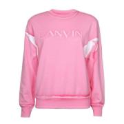 Lanvin Peony Aw23 Bomullssweatshirt Pink, Dam