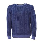 Sun68 Vintage Crew Neck Stickad Tröja Blue, Herr