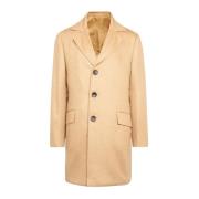 Kiton Kashmir Utomhus Peacoat med Subtil Twill Mönster Beige, Herr