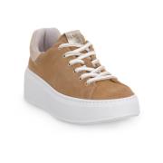 Nerogiardini Stiliga Amber Velvet Sneakers Beige, Dam