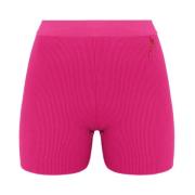 Jacquemus Mörkrosa Räfflade Shorts Pink, Dam