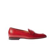 Scarosso Beige Mocka Penny Loafers Red, Dam