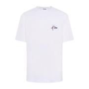 Kiton Vit Bomull Crew Neck T-Shirt White, Herr