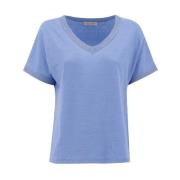 Le Tricot Perugia T-Shirts Blue, Dam