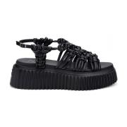 AGL Flat Sandals Black, Dam