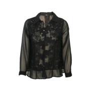 Noor of Sweden Petra Lace Blouse Jacket Black, Dam