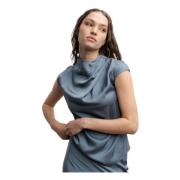 Ahlvar Gallery Lima silk top Blue, Dam