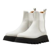 Pomme D'or Ice White Läder Chelsea Boots White, Dam