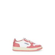 Autry Vintage-inspirerade Vit Rosa Låga Top Sneakers White, Dam