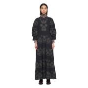 Antik Batik Maxi Klänning Black, Dam