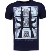 Local Fanatic Ak-47 Dollar Rhinestone - T Shirt Herr - 4781N Blue, Her...