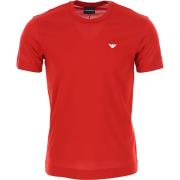 Emporio Armani Röd T-shirt med Kort Ärm och Örnlogotyp för Män Red, He...