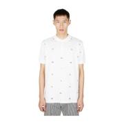 Kenzo Grafisk Broderad Polotröja White, Herr