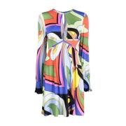 Moschino Stunning Klänning med Djup Ringning Multicolor, Dam