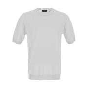 Ballantyne Klassisk Stickad Crew Neck T-shirt White, Herr