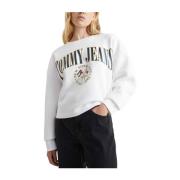 Tommy Hilfiger Mysig Vit Sweatshirt med Ribbade Detaljer White, Dam