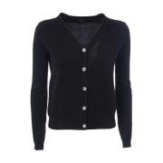 Aspesi Cashmere V-ringad kofta Black, Dam