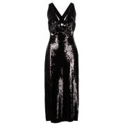 Khaite Glamour Sequinned Midi Klänning Black, Dam