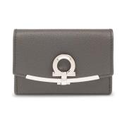 Salvatore Ferragamo Läderkorthållare Gray, Dam