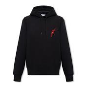 Salvatore Ferragamo Hoodie med logotyp Black, Herr