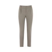 Le Tricot Perugia Slim-fit Trousers Gray, Dam