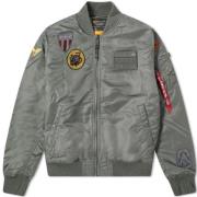 Alpha Industries Vintage Grön Ma-1 Air Force BattleWash Bomberjacka Gr...