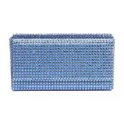 Amina Muaddi Super Amini Paloma Clutch Blue, Dam