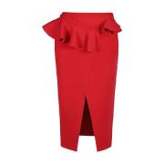 Alexander McQueen Röd Midi Kjol för Moderna Kvinnor Red, Dam