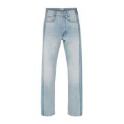 Alexander McQueen Blå Arbetare Lappad Straight-Leg Jeans Blue, Herr