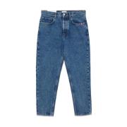 Amish Stone Washed Denim Morot Fit Jeans Blue, Herr