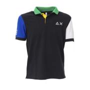 Sun68 Tricolor Fluo Stretch Polo Shirt Black, Herr