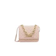 Love Moschino Vadderad handväska med justerbar rem Pink, Dam