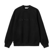 Carhartt Wip Svart Crewneck Tröja Black, Herr